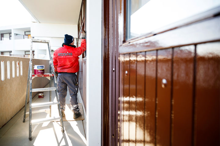 Het kale betonwerk heeft een geheel nieuw verrfsysteem gekregen.